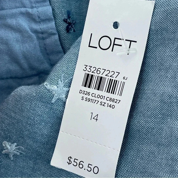 NWT LOFT Womens Size 14 The washed twill short 4" 0064 - Picture 2 of 11